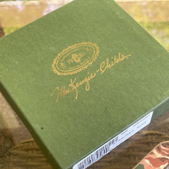 NIB: MacKenzie Childs Set of 4 Ribboned Rose Cork Backed Coasters - Picture 4 of 5